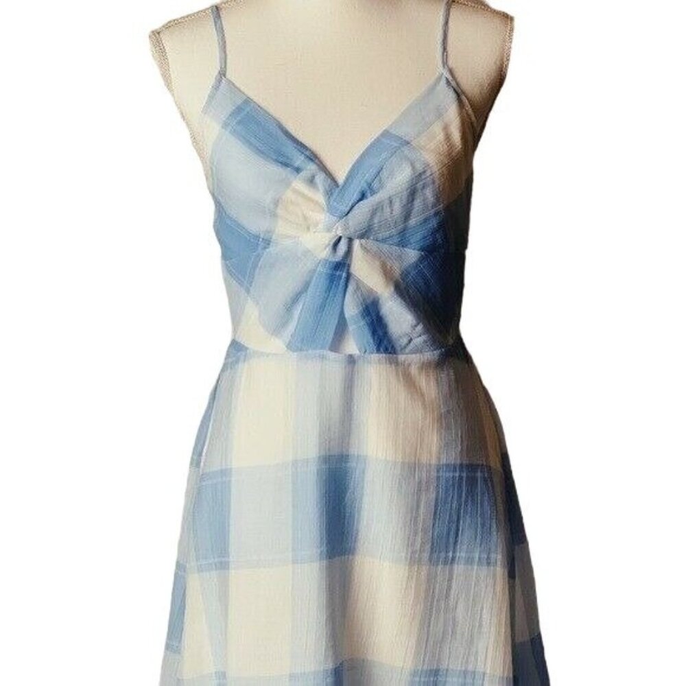 Blue Plaid Spaghetti Strap Mini Dress NWT Size Large